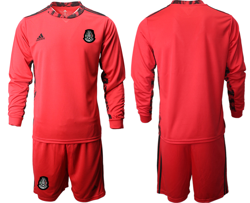 Men 2020-2021 Season National team Mexico goalkeeper Long sleeve red Soccer Jersey